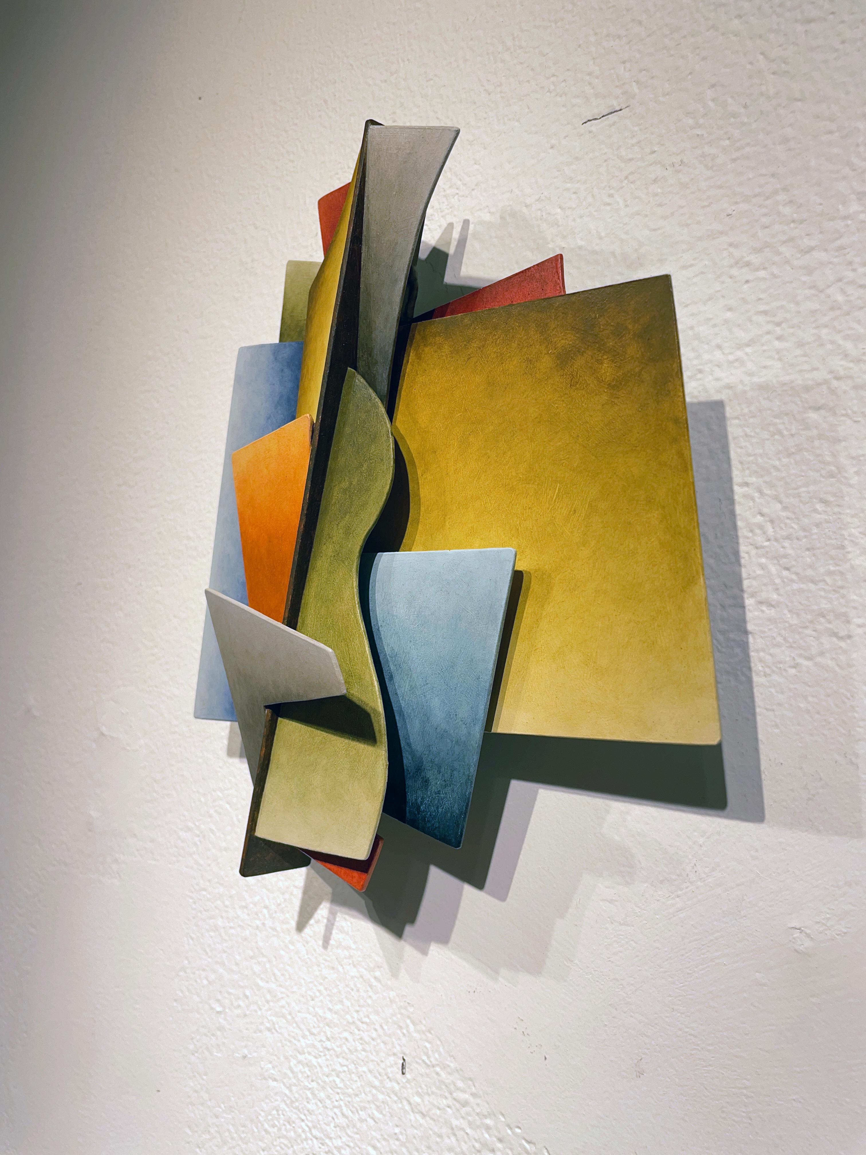Lyric Composition - Abstract Geometric, Painted, Welded Steel Wall Sculpture  5