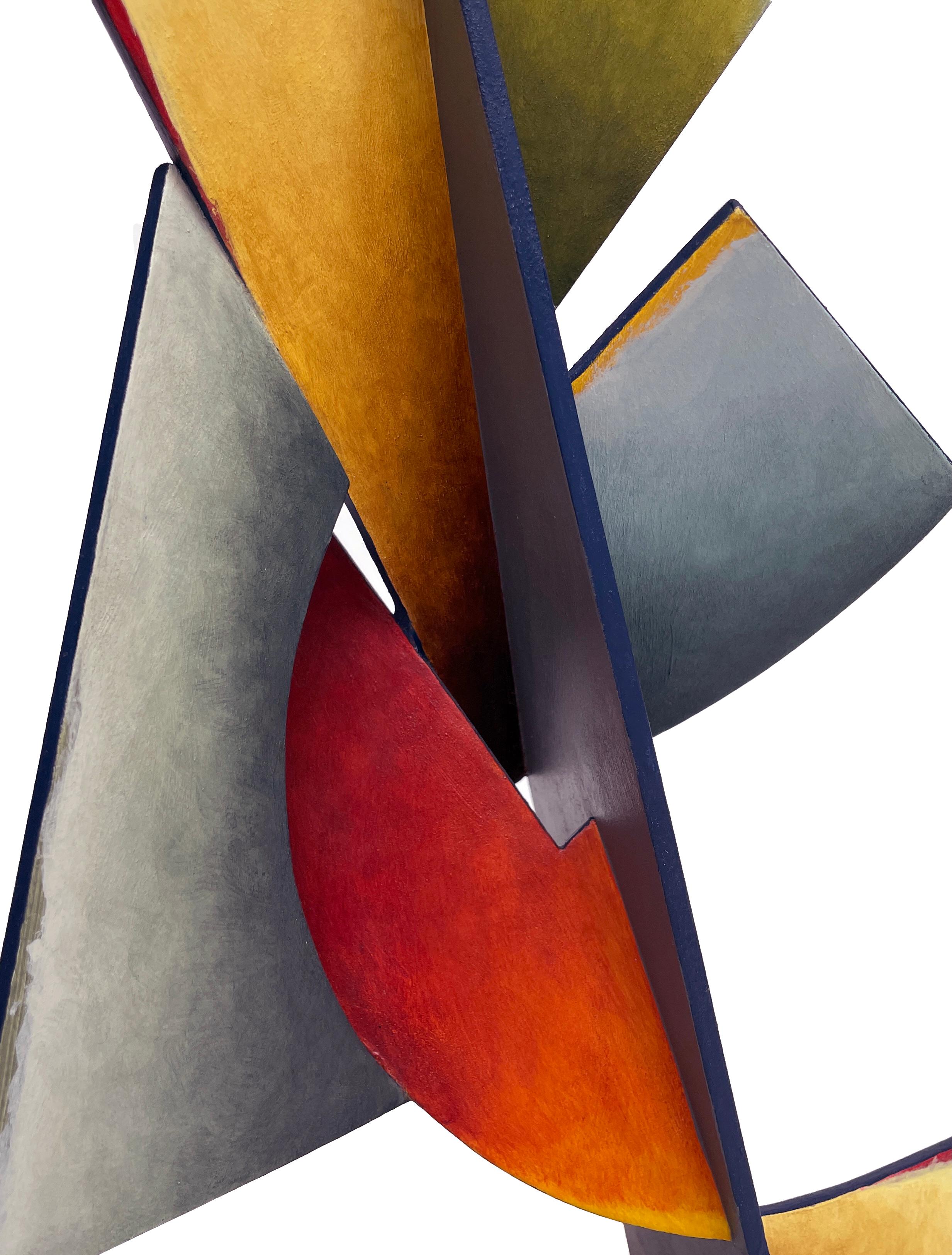 Nightfall Dreams - Abstract Geometric Form, Hand Painted Welded Steel Sculpture  4