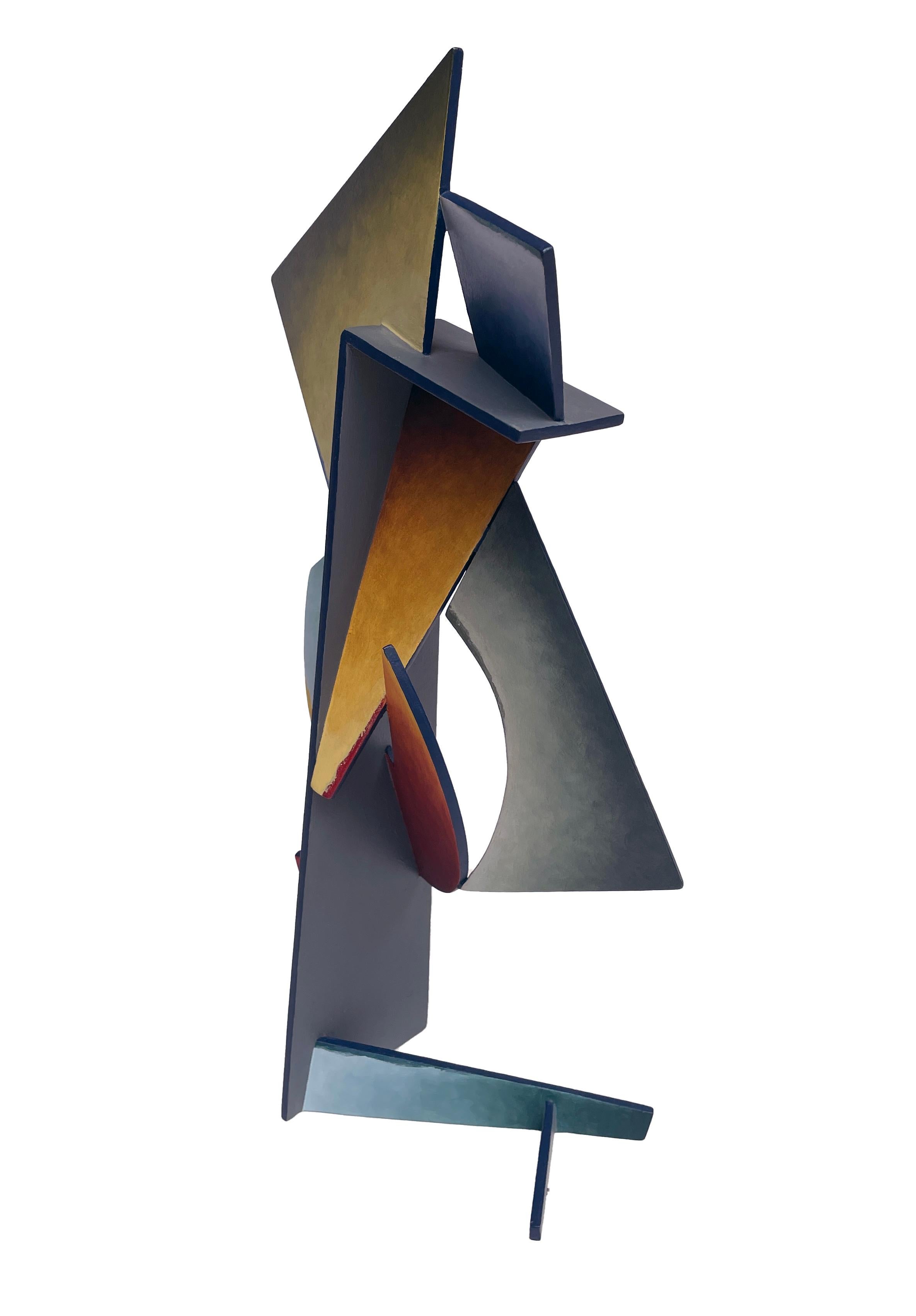 Nightfall Dreams - Abstract Geometric Form, Hand Painted Welded Steel Sculpture  1