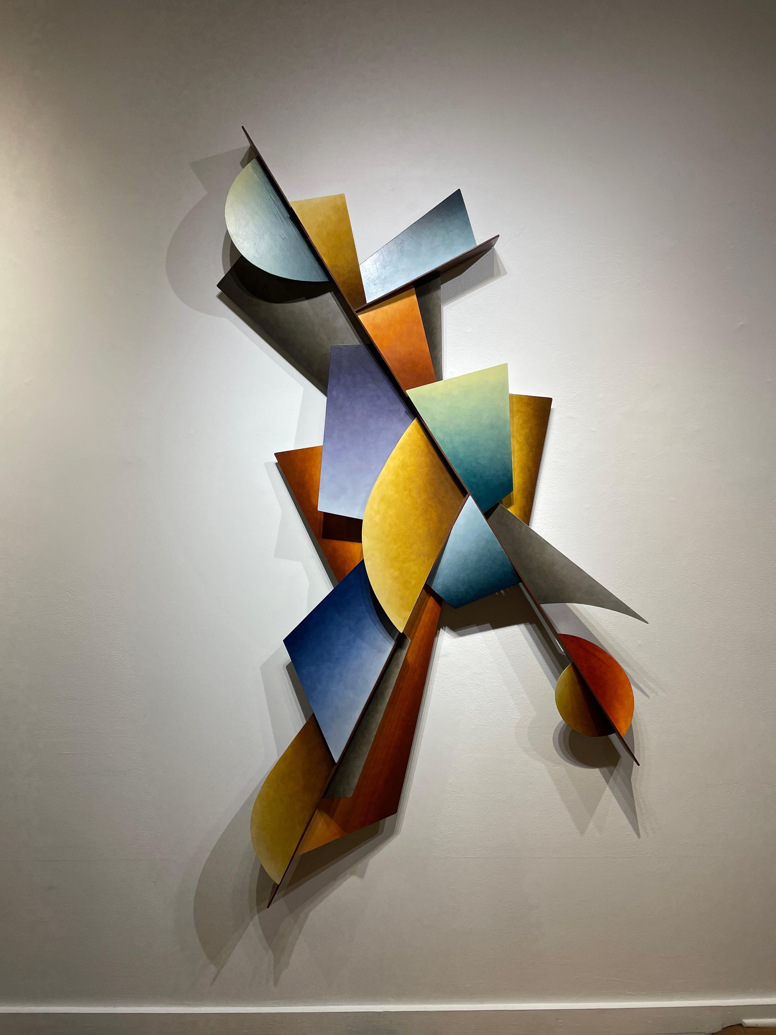 Shifting Winds - Three Dimensional Steel Wall Sculpture, Linear Geometric Form 11