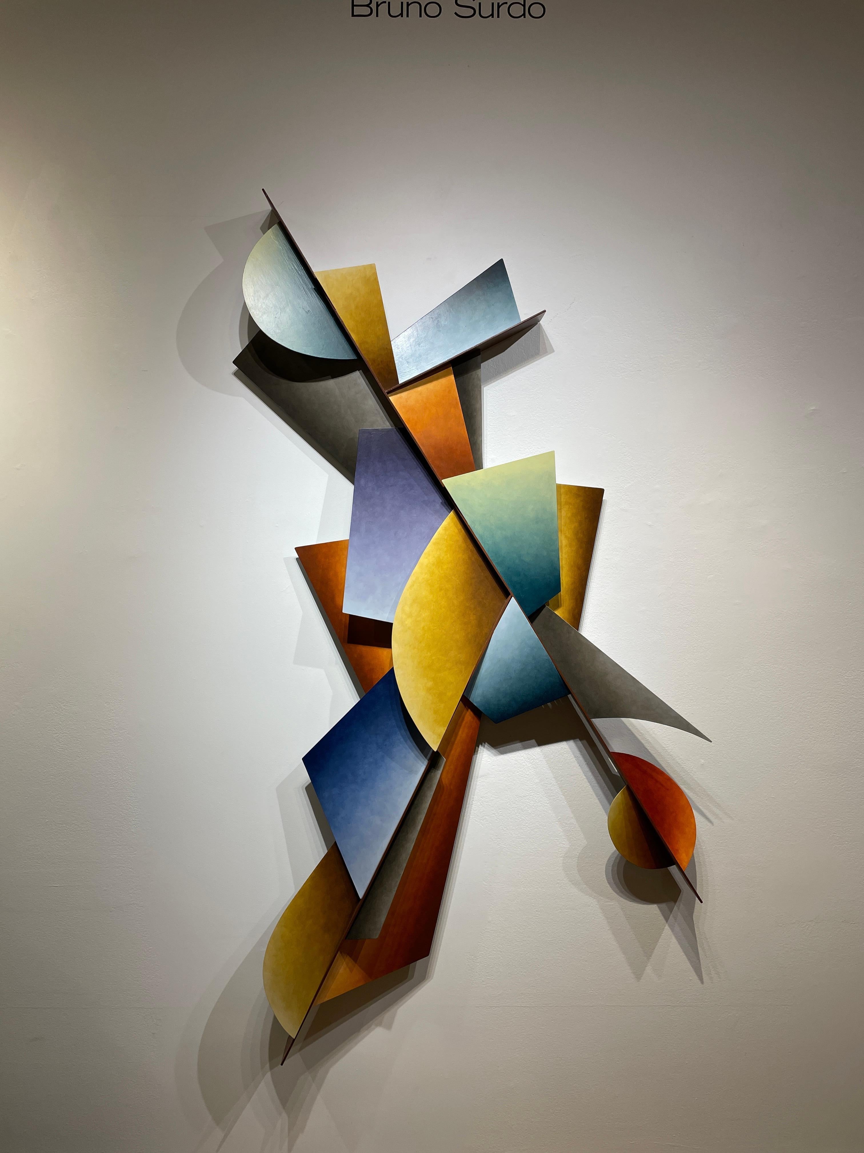 Shifting Winds - Three Dimensional Steel Wall Sculpture, Linear Geometric Form 12