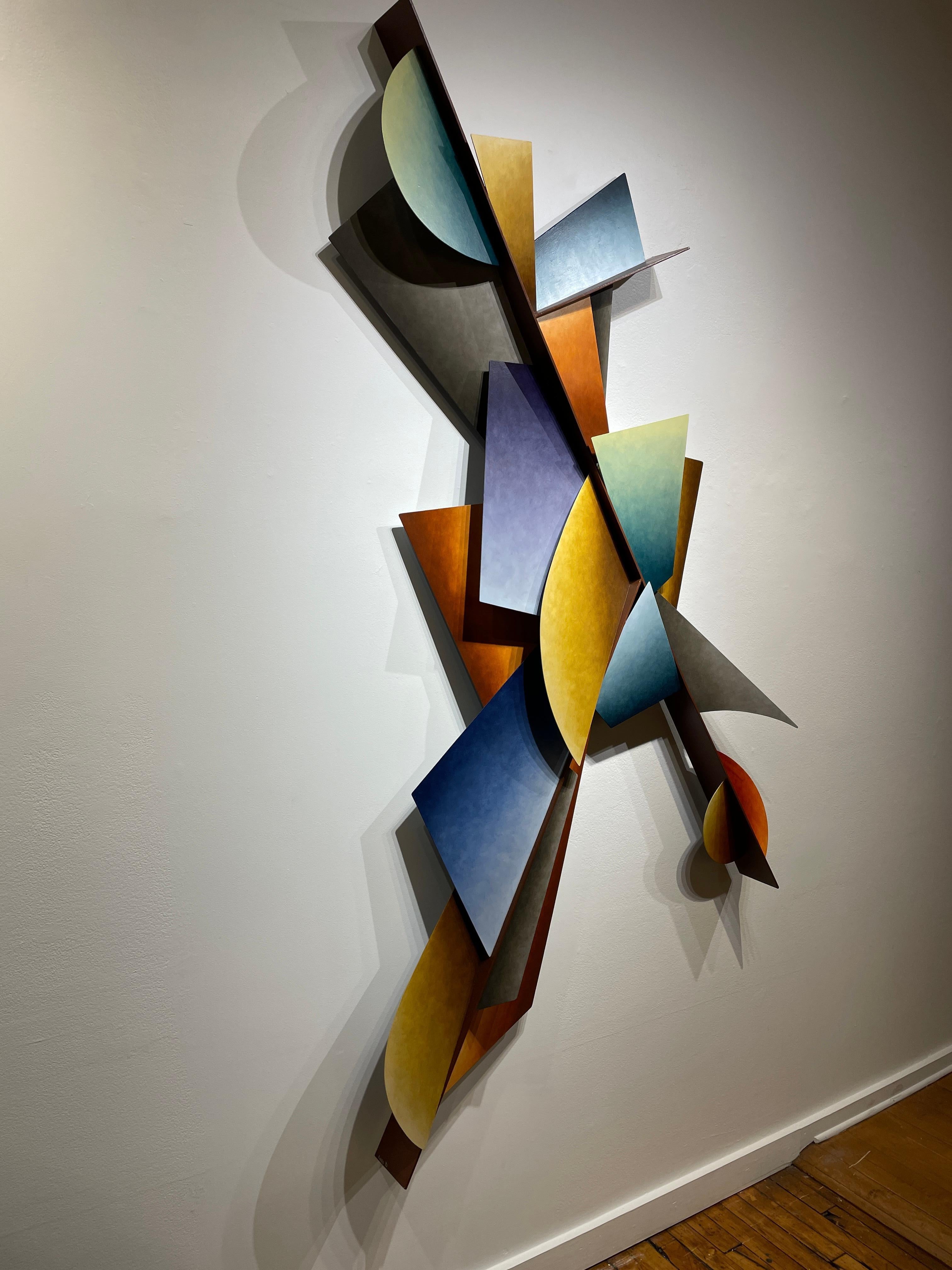 Shifting Winds - Three Dimensional Steel Wall Sculpture, Linear Geometric Form 13