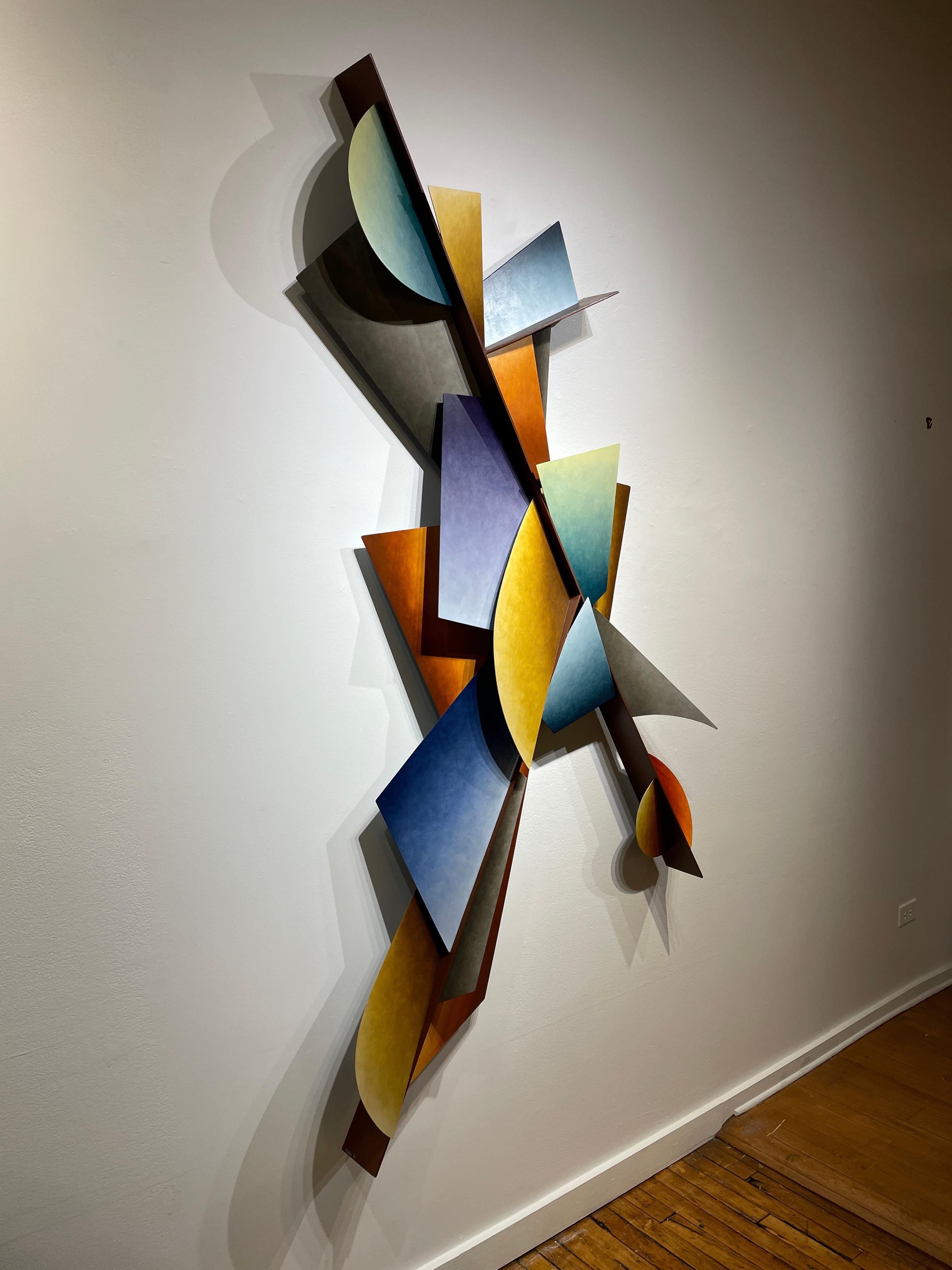 Shifting Winds - Three Dimensional Steel Wall Sculpture, Linear Geometric Form 8