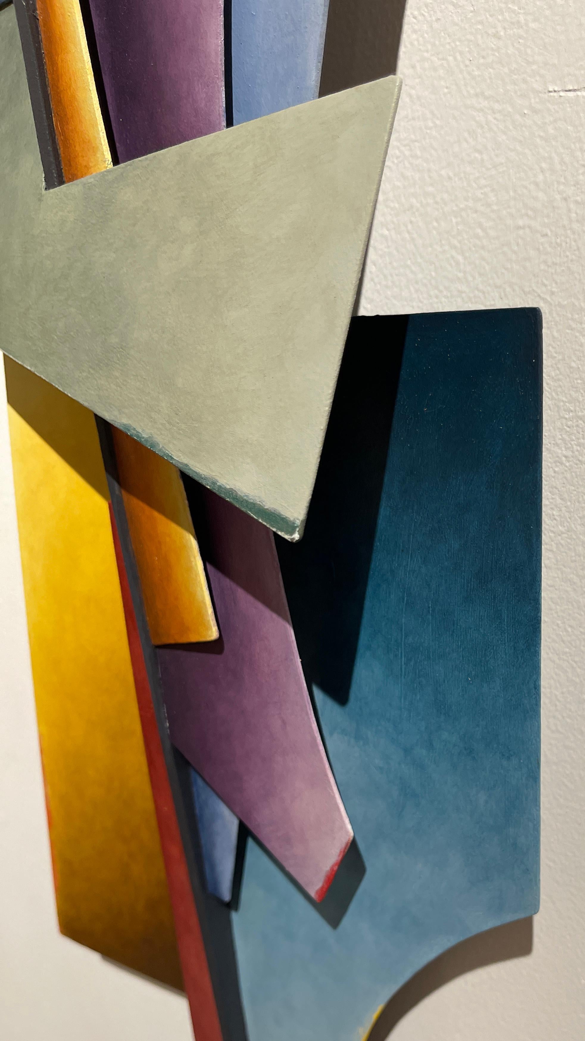 The Journey - Abstract Geometric Form, Hand Painted Welded Steel Wall Sculpture 2