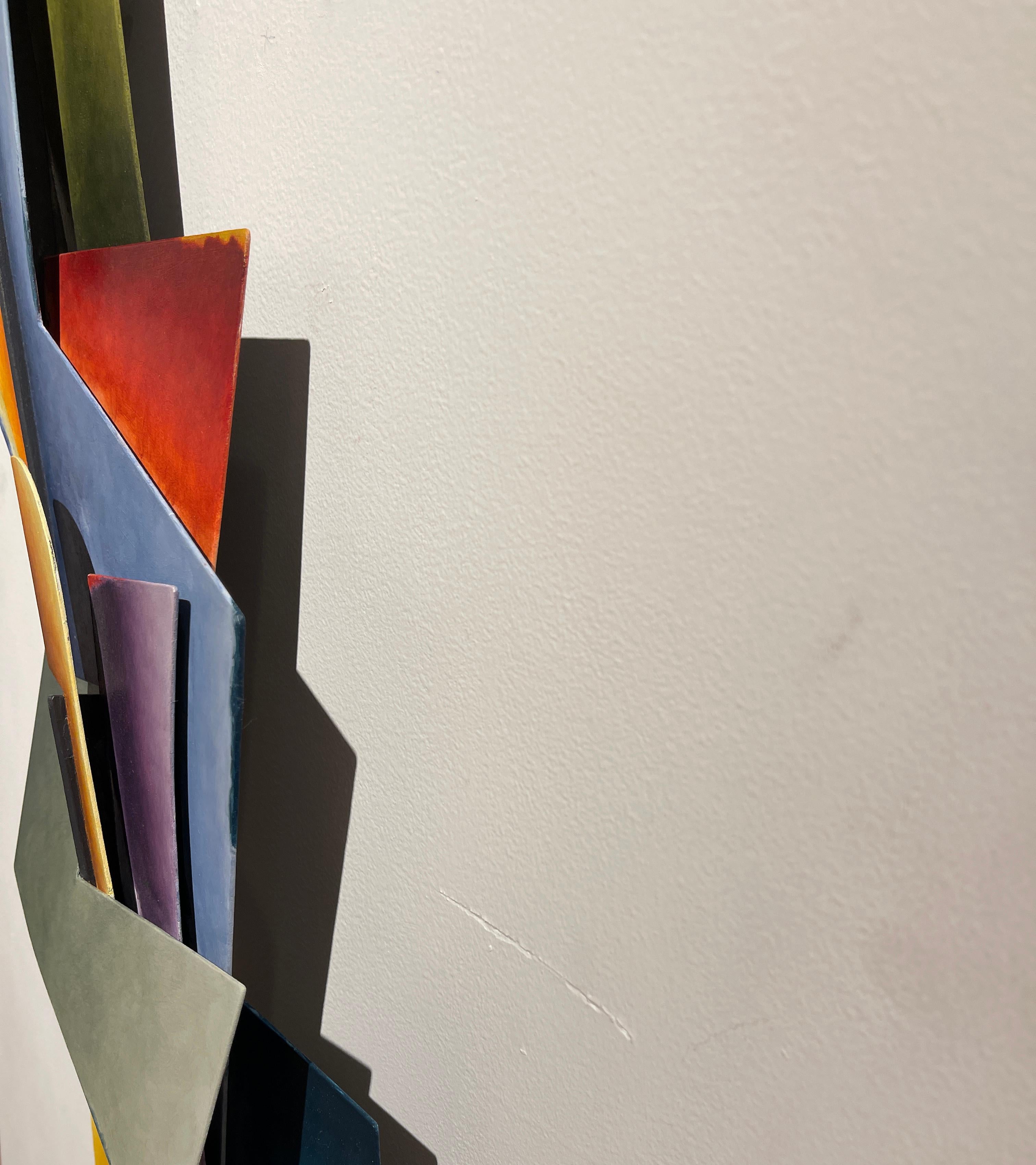The Journey - Abstract Geometric Form, Hand Painted Welded Steel Wall Sculpture 3