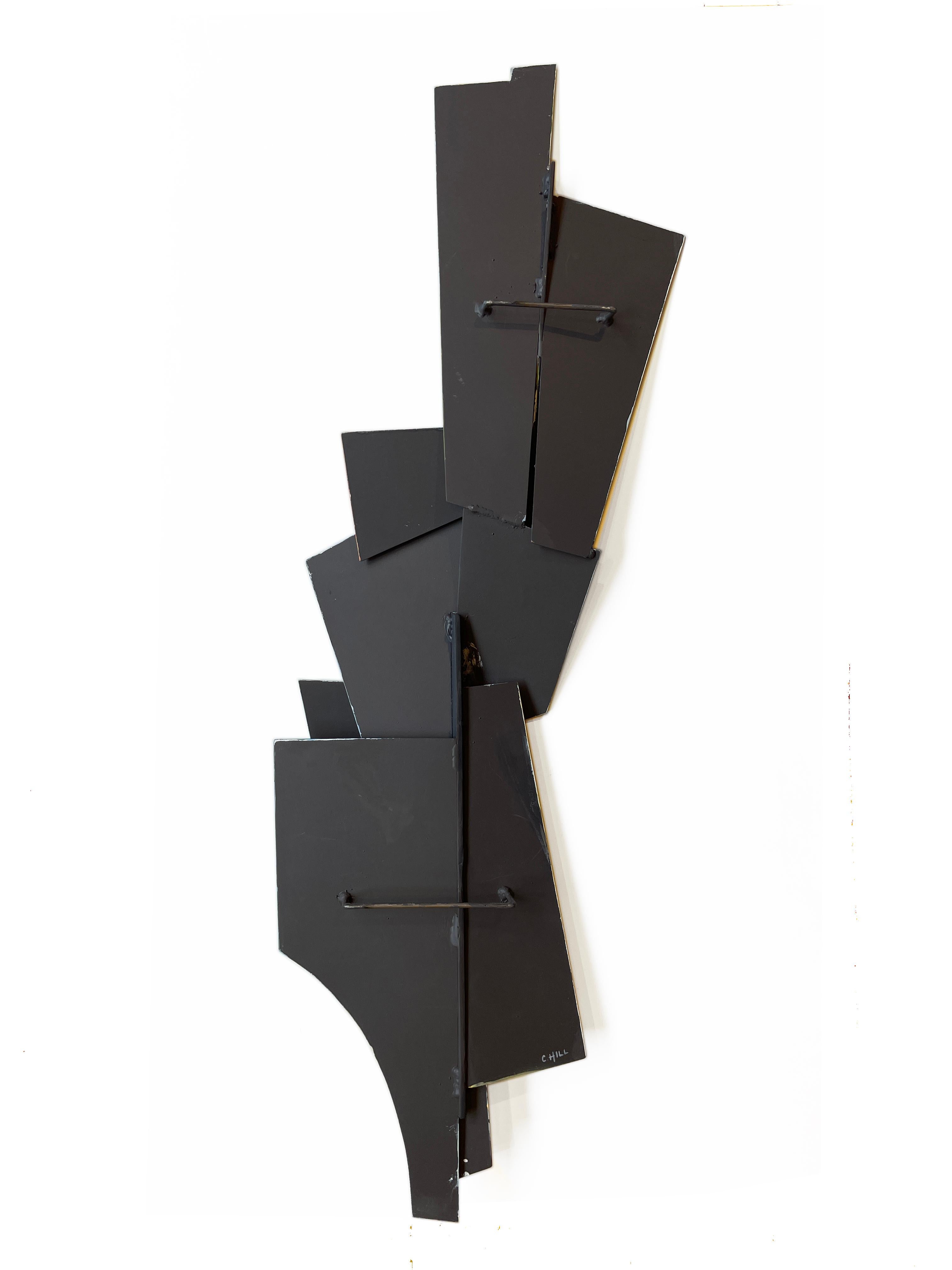 The Journey - Abstract Geometric Form, Hand Painted Welded Steel Wall Sculpture  5