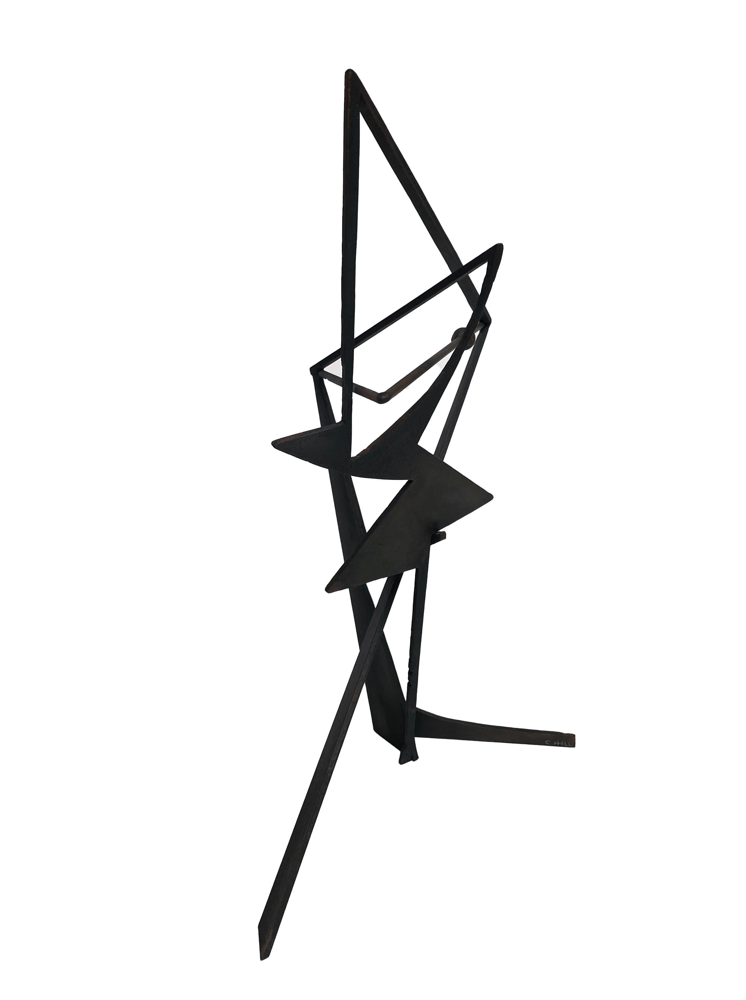 The Shortest Distance - Abstract Geometric Form, Welded Steel Sculpture  1