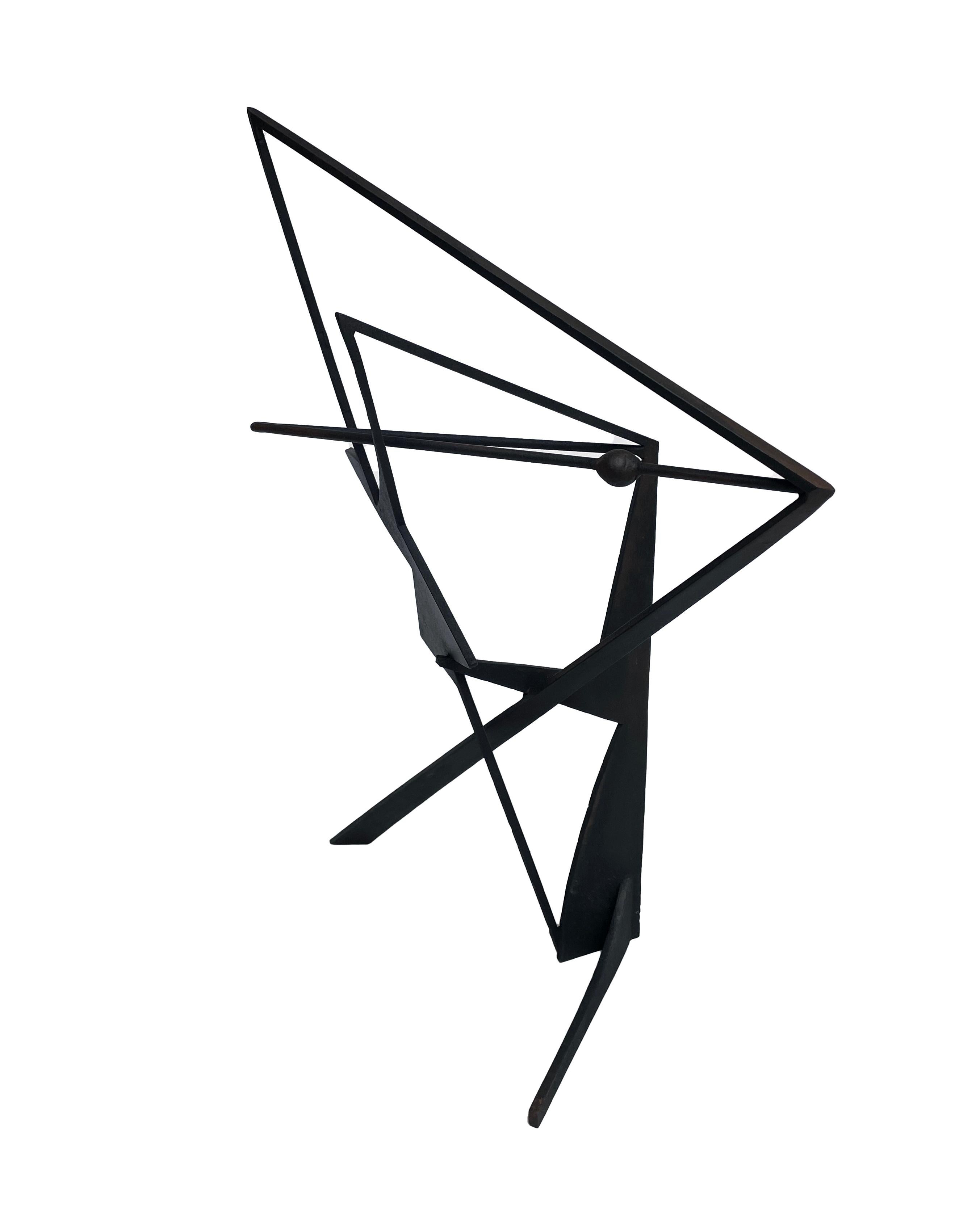The Shortest Distance - Abstract Geometric Form, Welded Steel Sculpture  4
