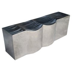 Chris Howker Style Polished Stainless Steel Bench