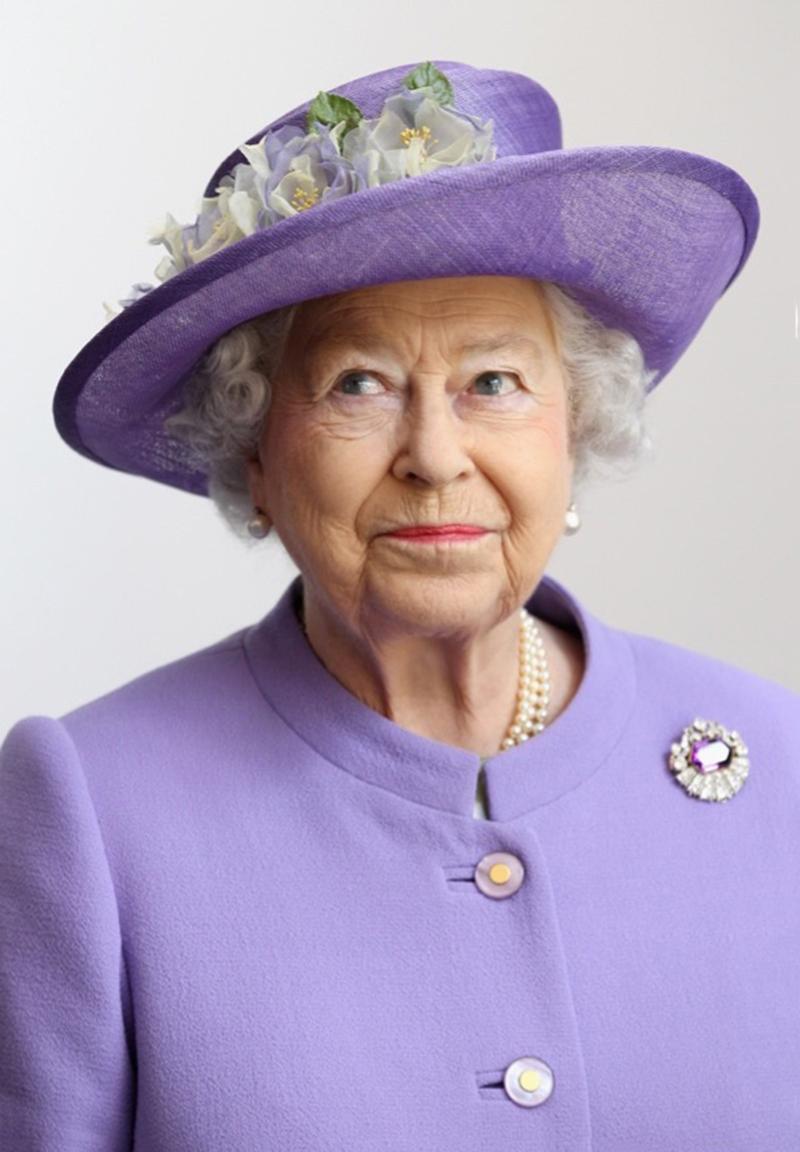 Her Royal Majesty The Queen Elizabeth II In Lilac - signed limited edition