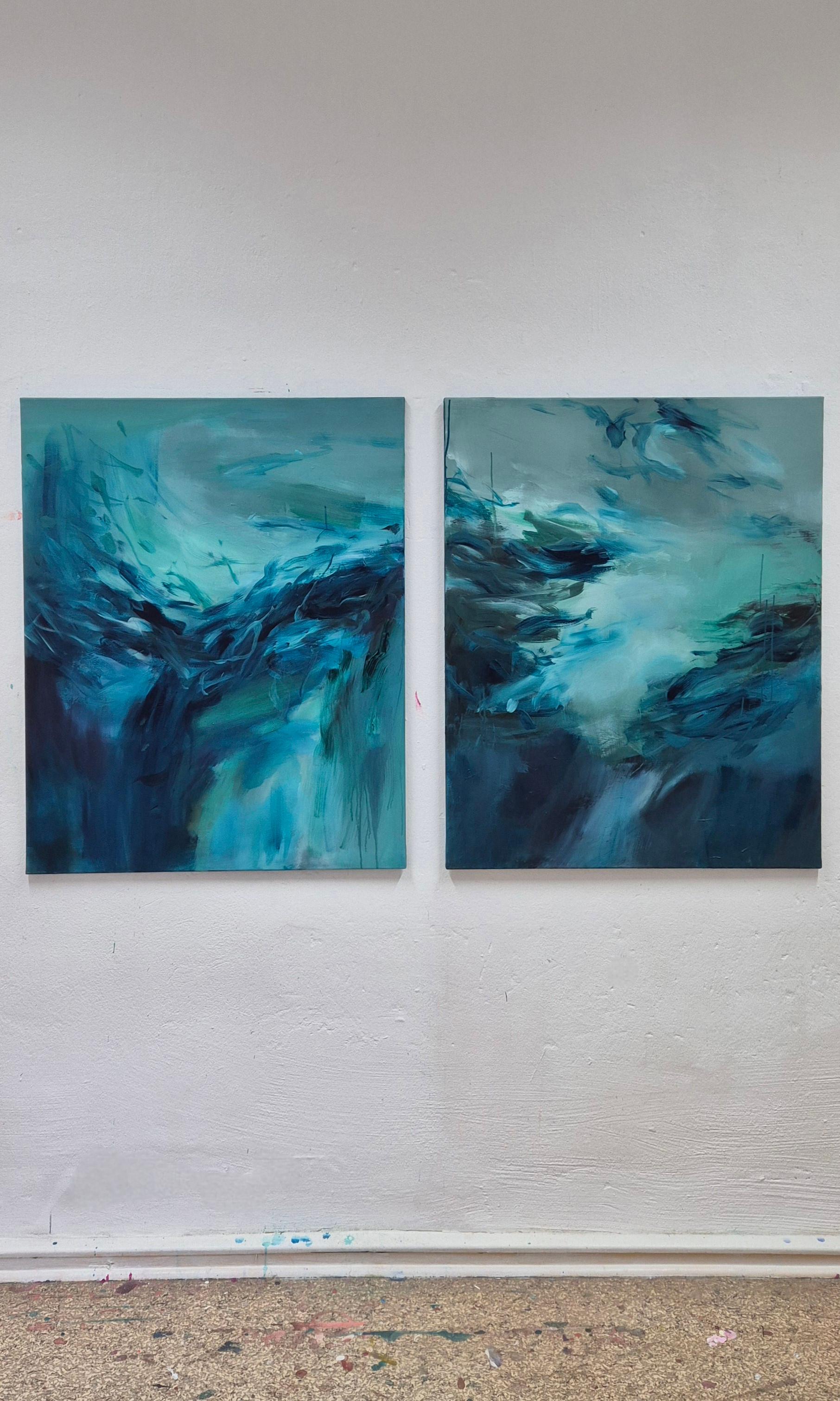 Aqua II - Contemporary abstract Painting For Sale 8