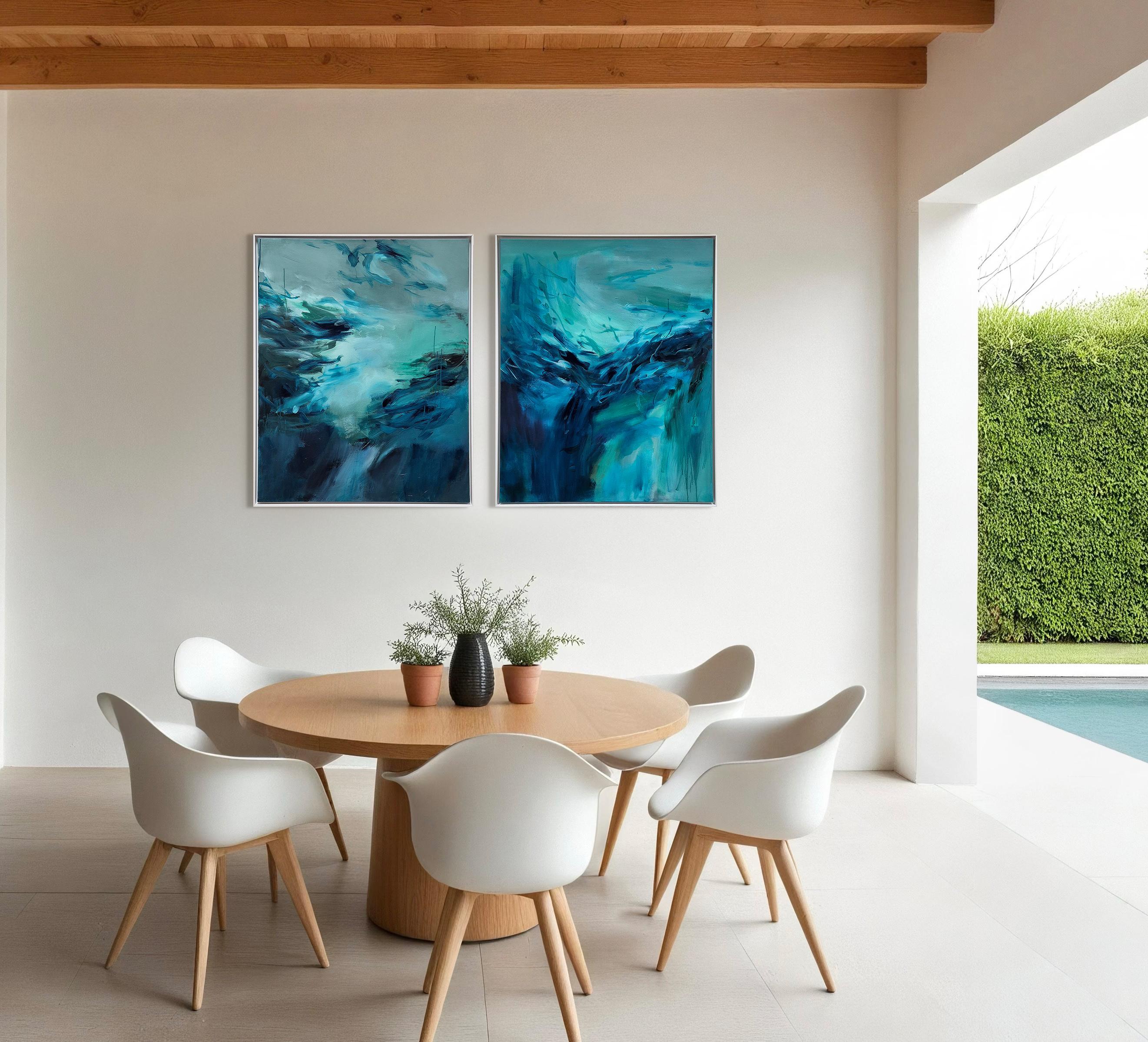 Aqua II - Contemporary abstract Painting For Sale 9