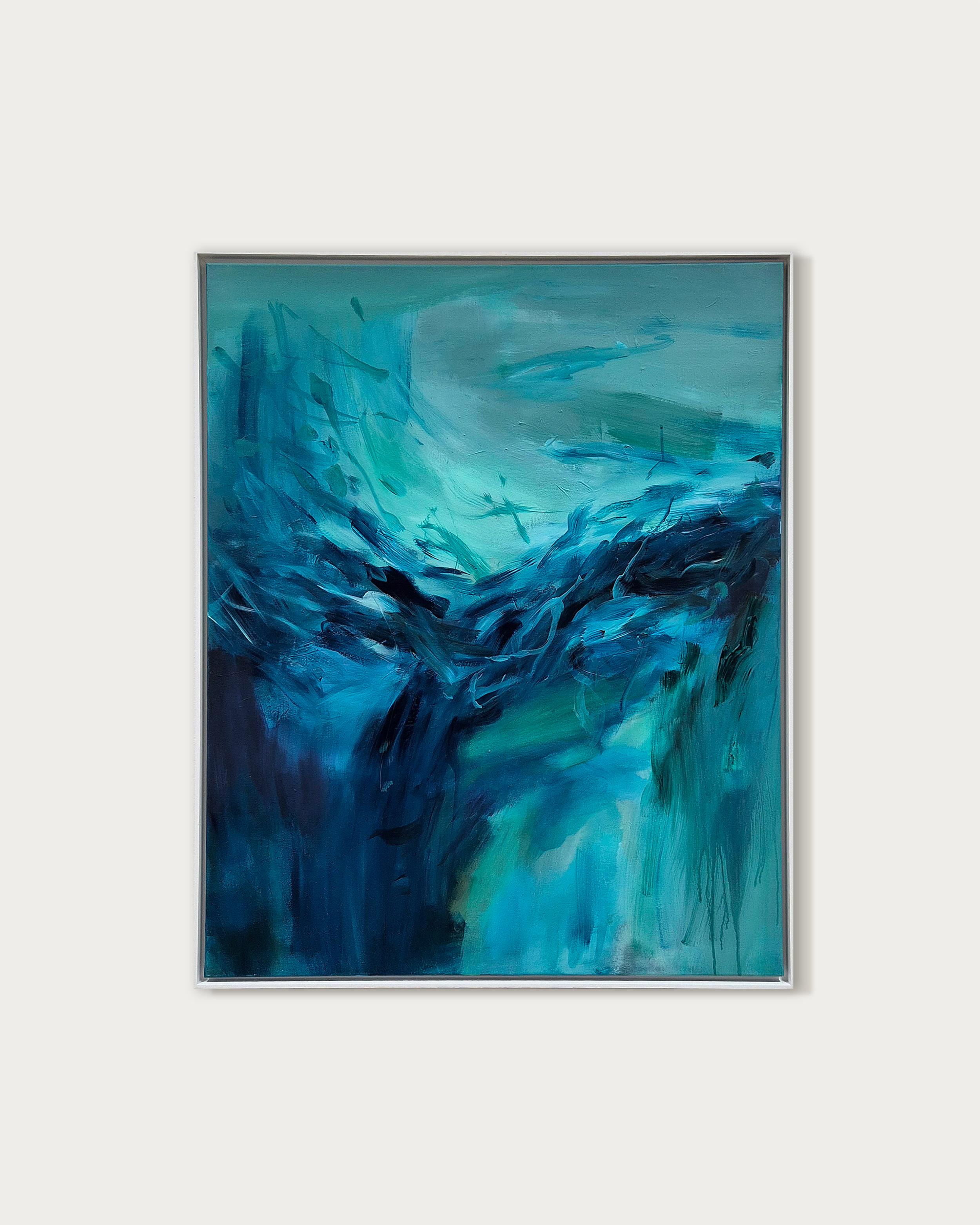 Aqua II - Contemporary abstract Painting For Sale 1