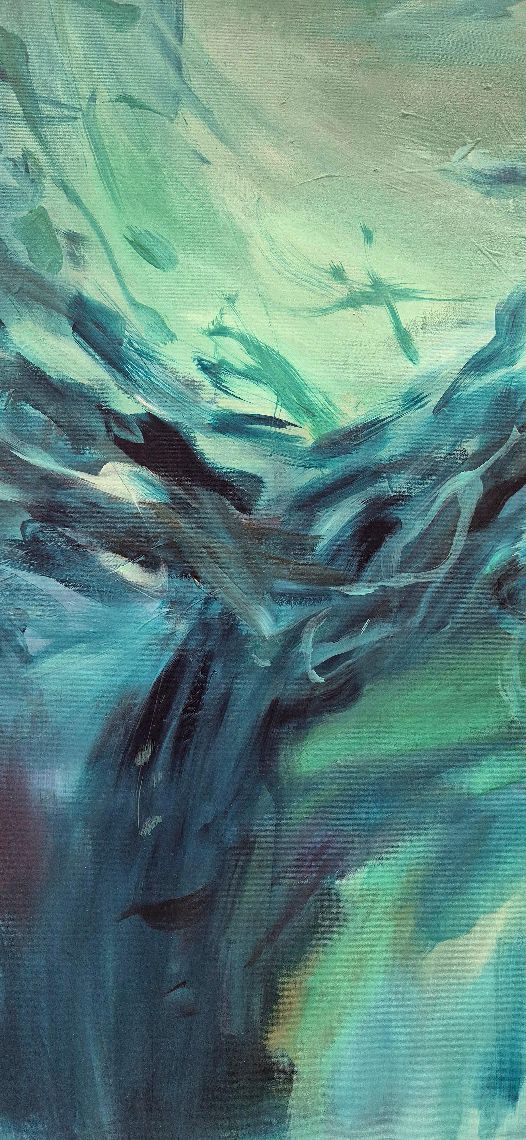 Aqua II - Contemporary abstract Painting For Sale 3