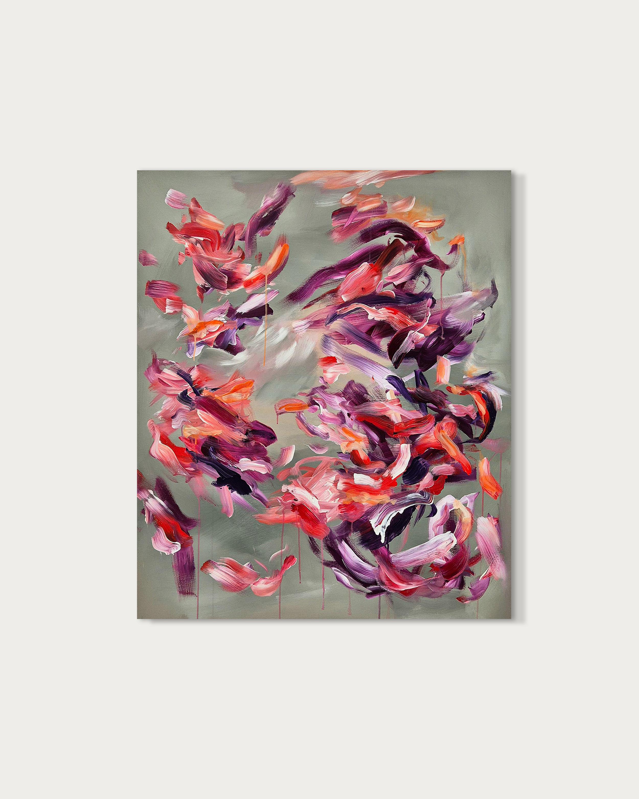 Lush - Contemporary abstract Painting - Brown Abstract Painting by Chris Kamprad