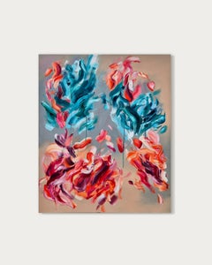 Marillenglanz – Contemporary Expressionist Abstract Painting in Red, Blue