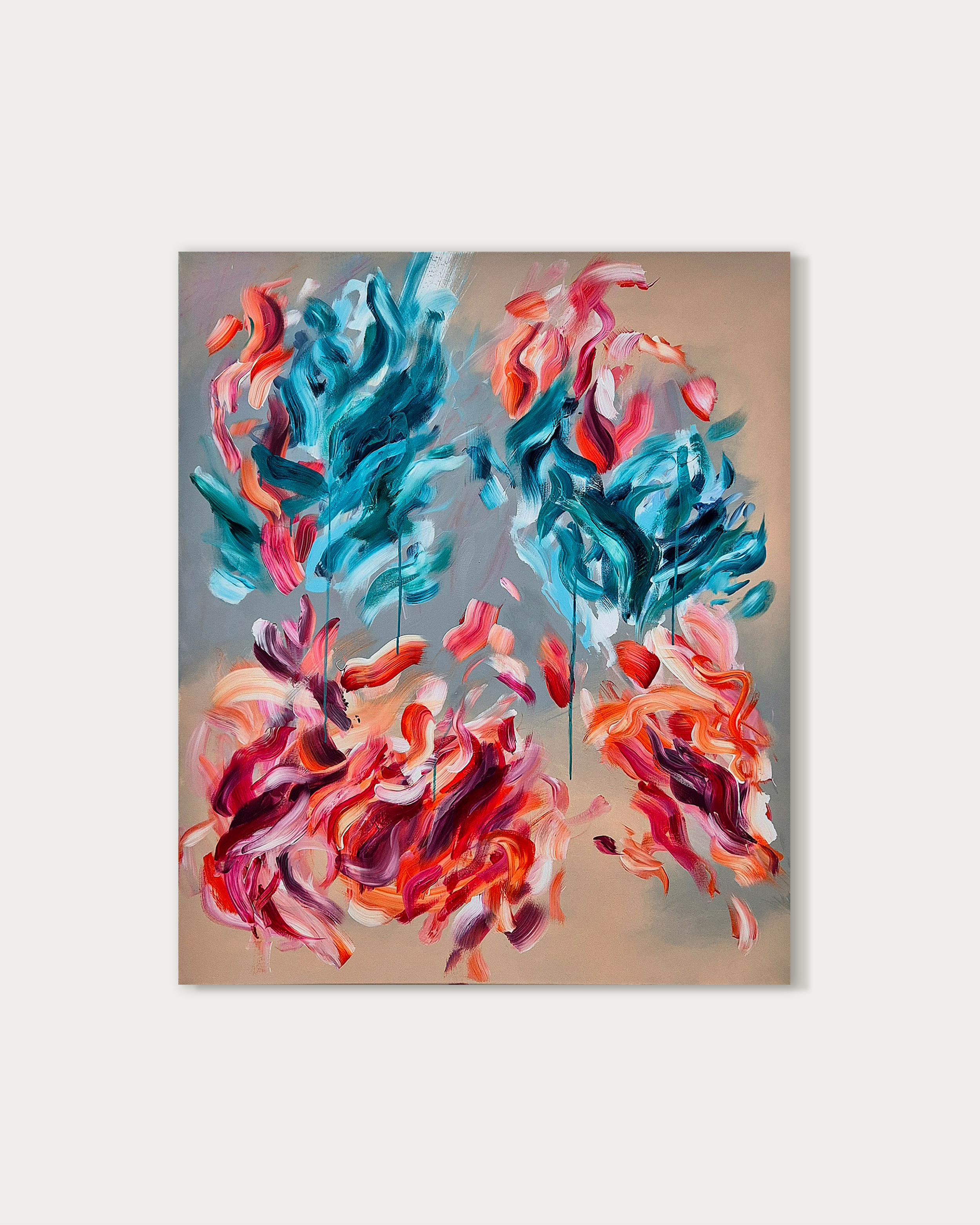 Marillenglanz - Zeitgenössische abstrakte Malerei – Painting von Chris Kamprad
