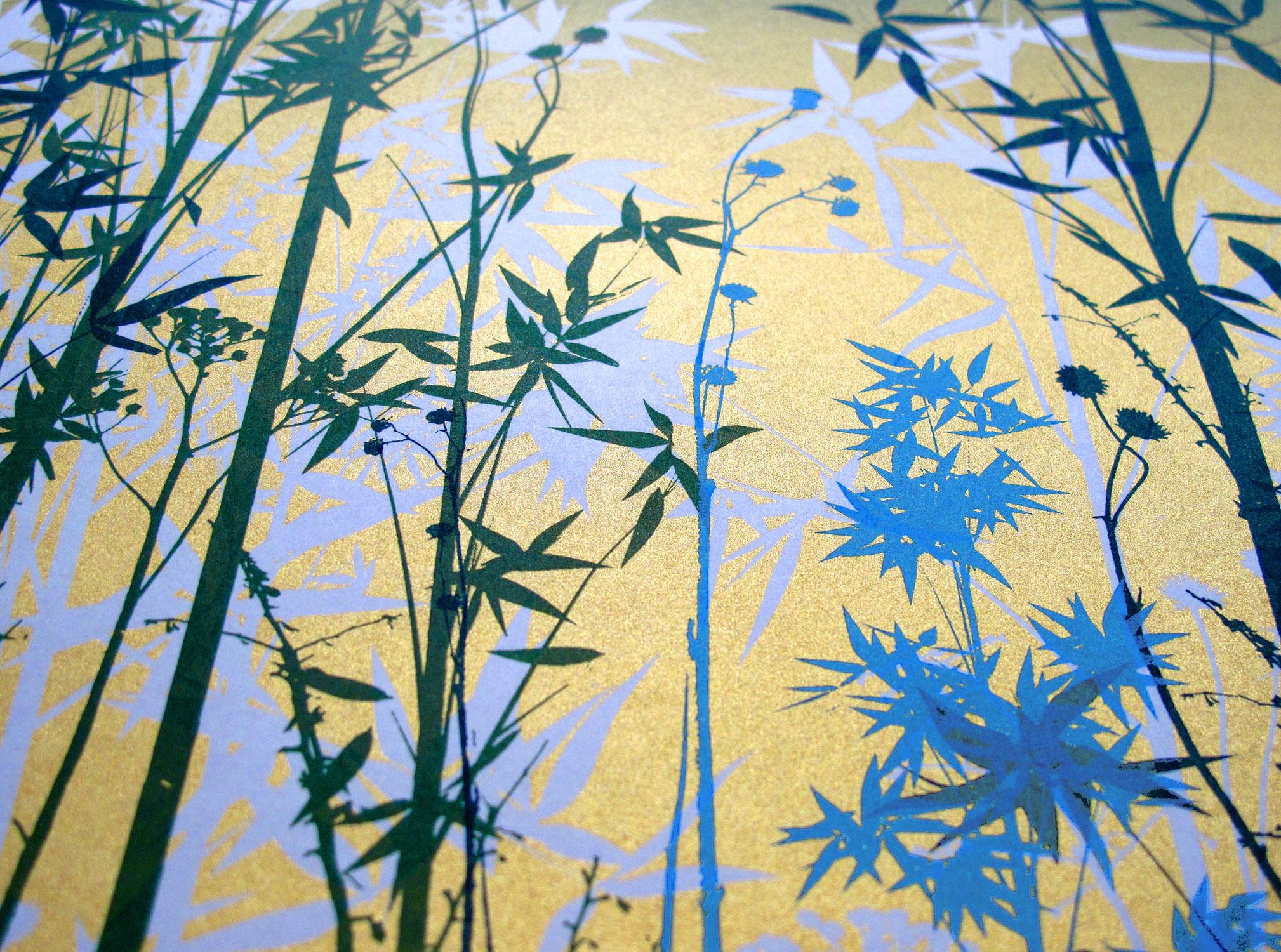 Bamboo Kingdom, floral art, limited edition art, affordable art - Contemporary Print by Chris Keegan