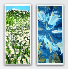 Cloudburst and Daisy Field diptych