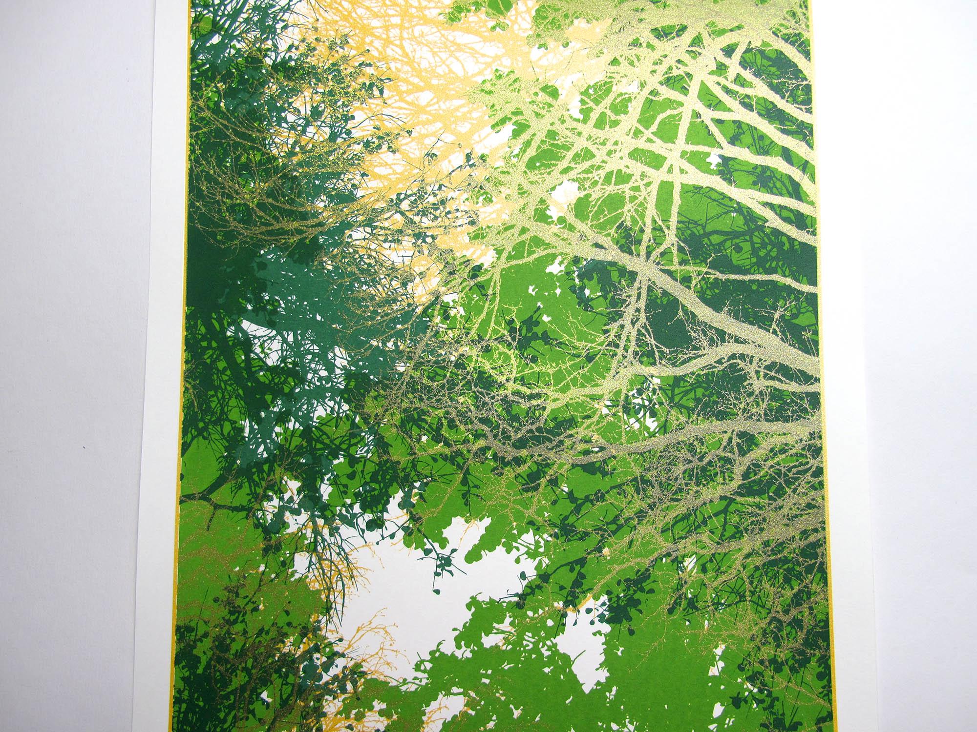 Foresta dorata, Chris Keegan, Arte contemporanea, Arte del paesaggio, Stampa fatta a mano in vendita 3