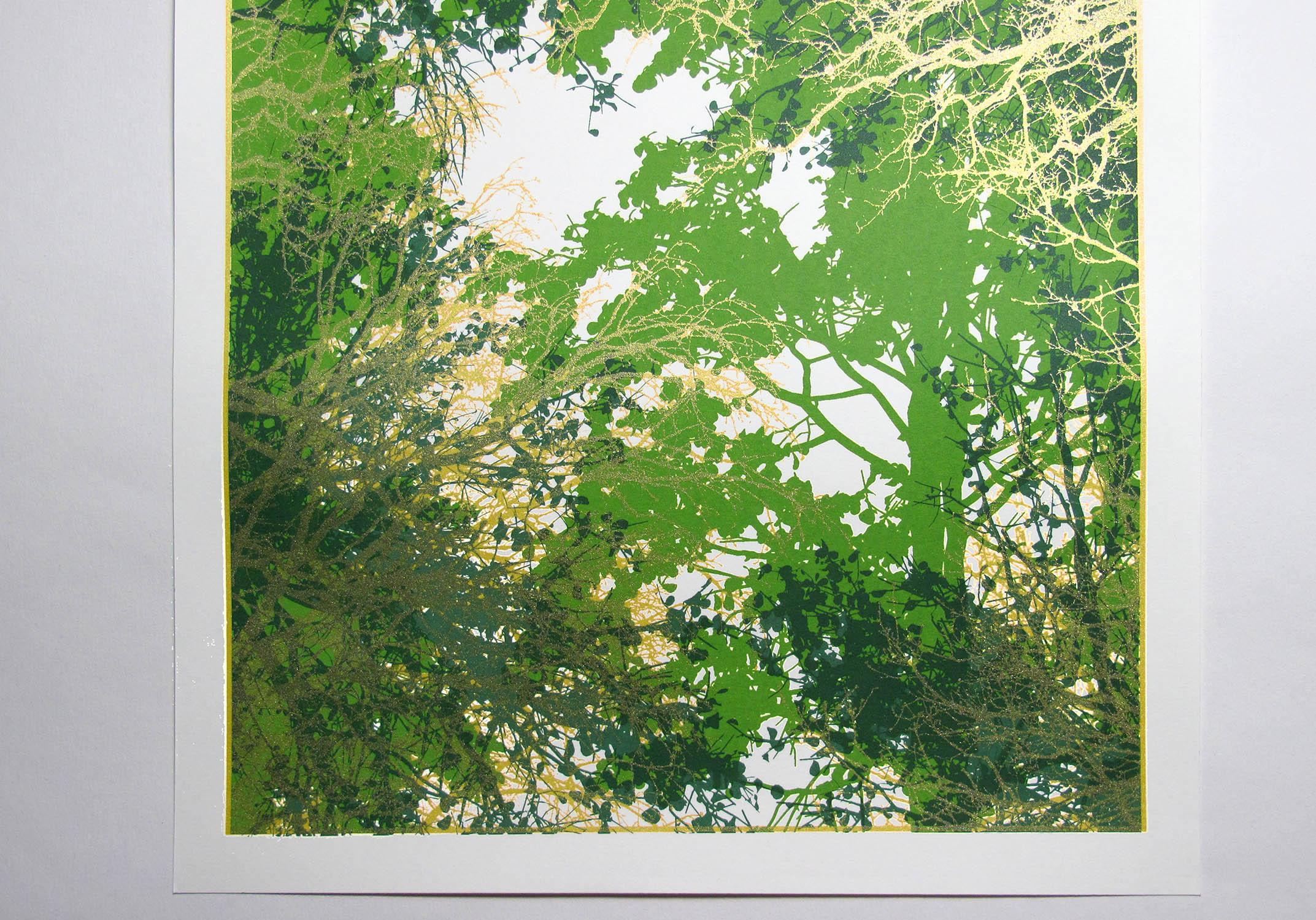 Gilded Forest, Chris Keegan, Landscape Art, Contemporary Art, Handmade Print For Sale 4