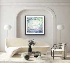 Ripples of Colour, Kunstdruck, Abstrakt, Wasser, Linienkunst, Blaugrün, Rot, Weiß