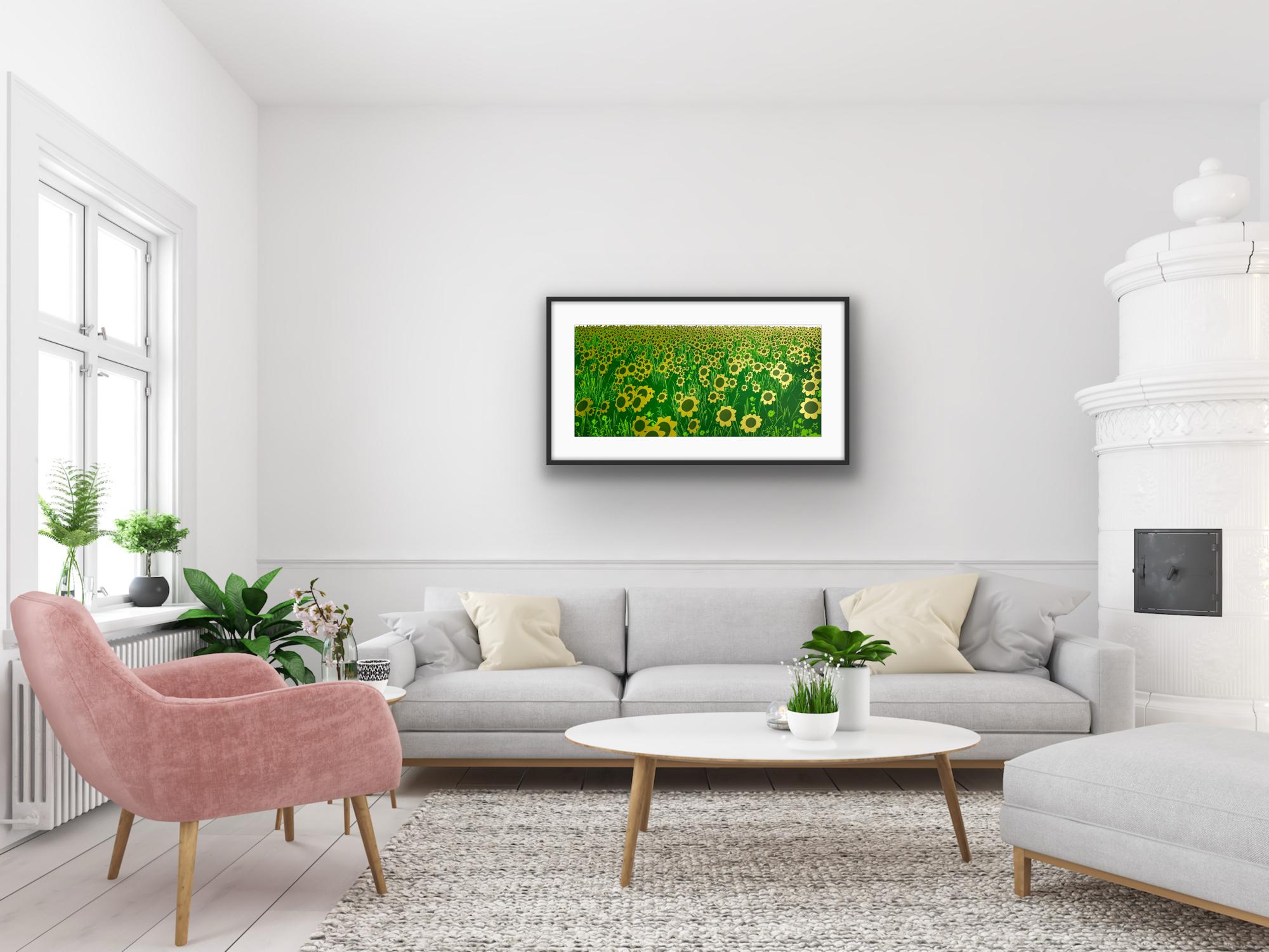 Girasoles y Pradera, Díptico, Edición Limitada, Arte Contemporáneo en venta 1