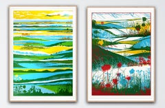 Town and country and Rolling Hills diptych by Chris Keegan, limited edition 