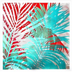 TROPIC PALM, Limitierte Auflage, Tropisch, Rot, Blau, Baum, Nature 