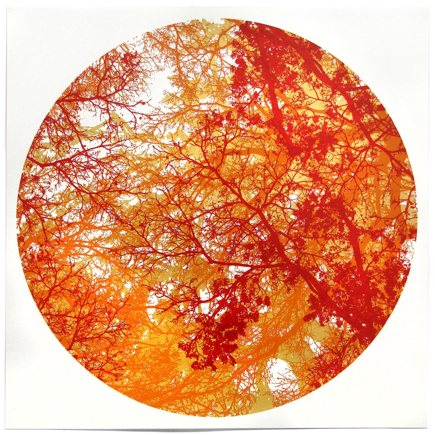 Wilderness, Orange Contemporary Surrealist Graphic Style Handmade Print