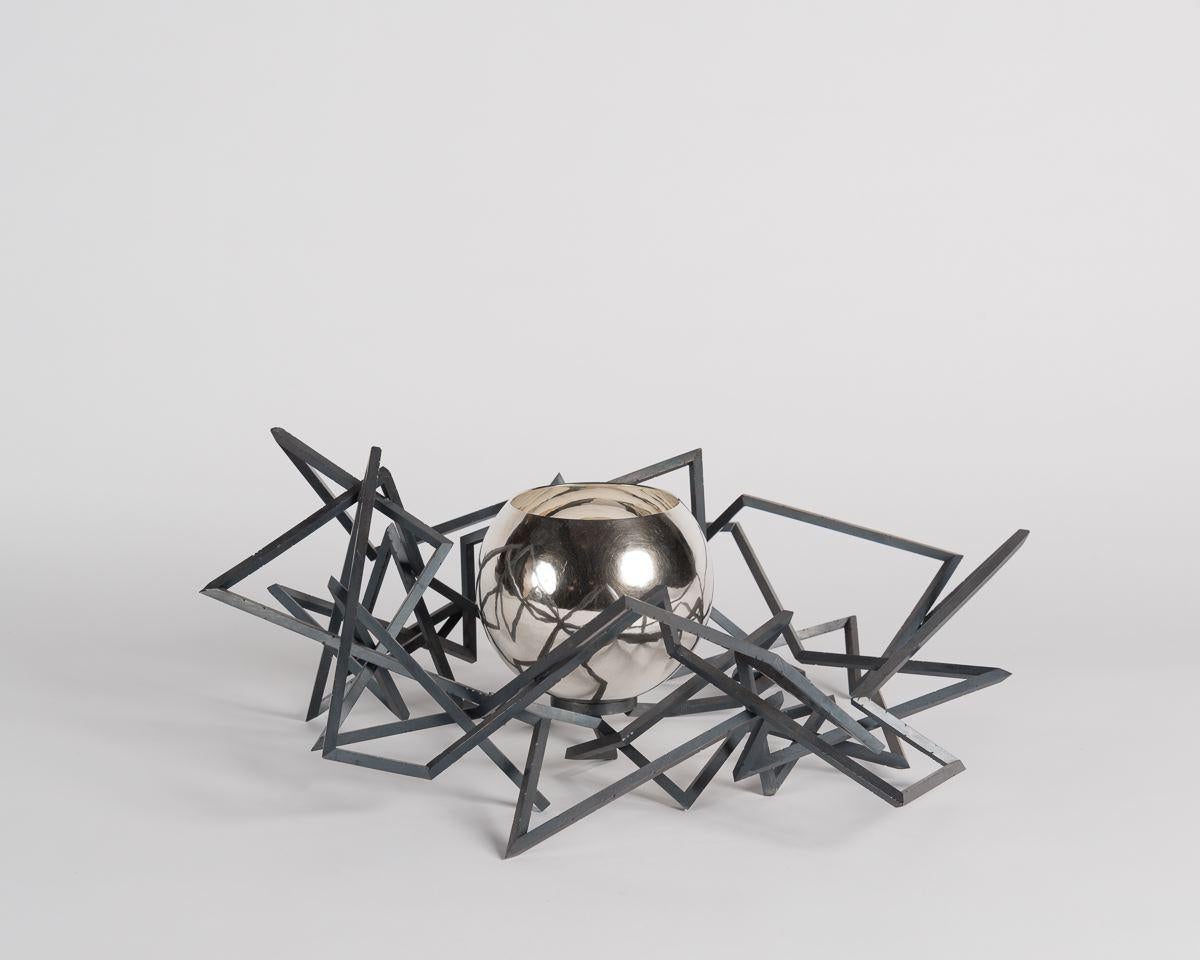 Other Chris Knight, Silver and Steel Sculptural Centerpiece, UK, 2013 For Sale