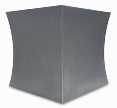 Mesa auxiliar o taburete de pedestal cóncavo de acero inoxidable Chris Lehrecke Ralph Pucci