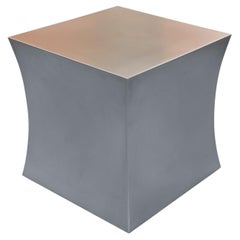 Chris Lehrecke Ralph Pucci Stainless Steel Concave Pedestal Side Table or Stool