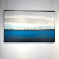 Azure 36" x 60", Peaceful and soothing abstract horizon painting on canvas
