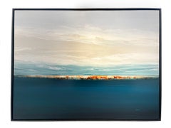 Gathering Sky, serene and tranquil landscape, horizon in blue and orange