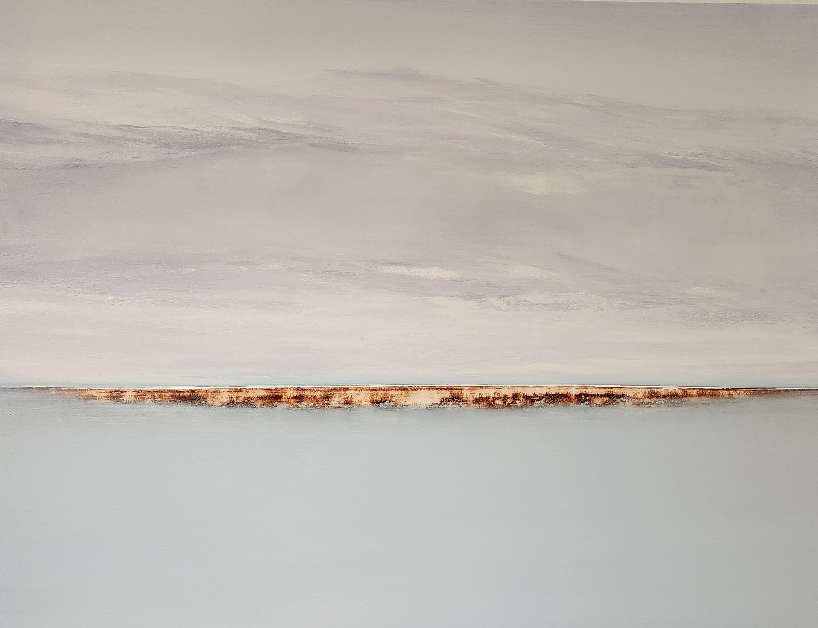 Chris Masoure Landscape Painting - Morning Peace - original abstract landscape acrylic painting-contemporary art