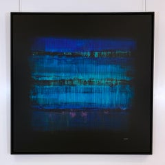 Odyssey 40" x 40", moody blue, purple, black colorfield abstract canvas Rothko
