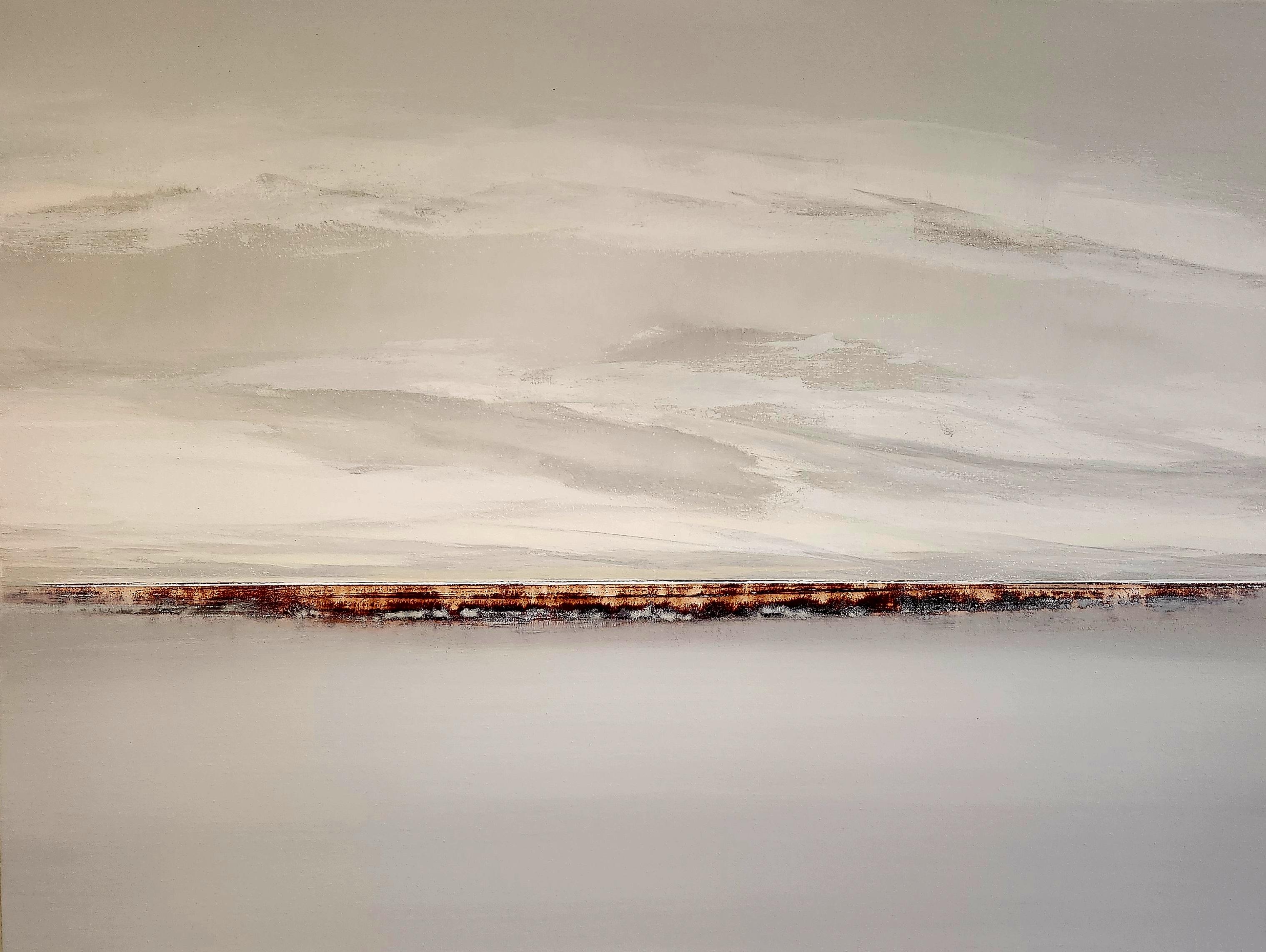 Landscape Painting de Chris Masoure - Banco de arena- pintura acrílica original de paisaje abstracto- arte contemporáneo