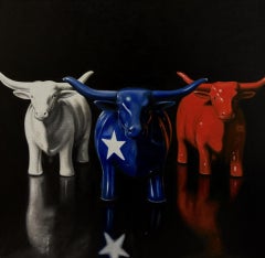 Texan Longhorns - original still life realism contemporary artwork