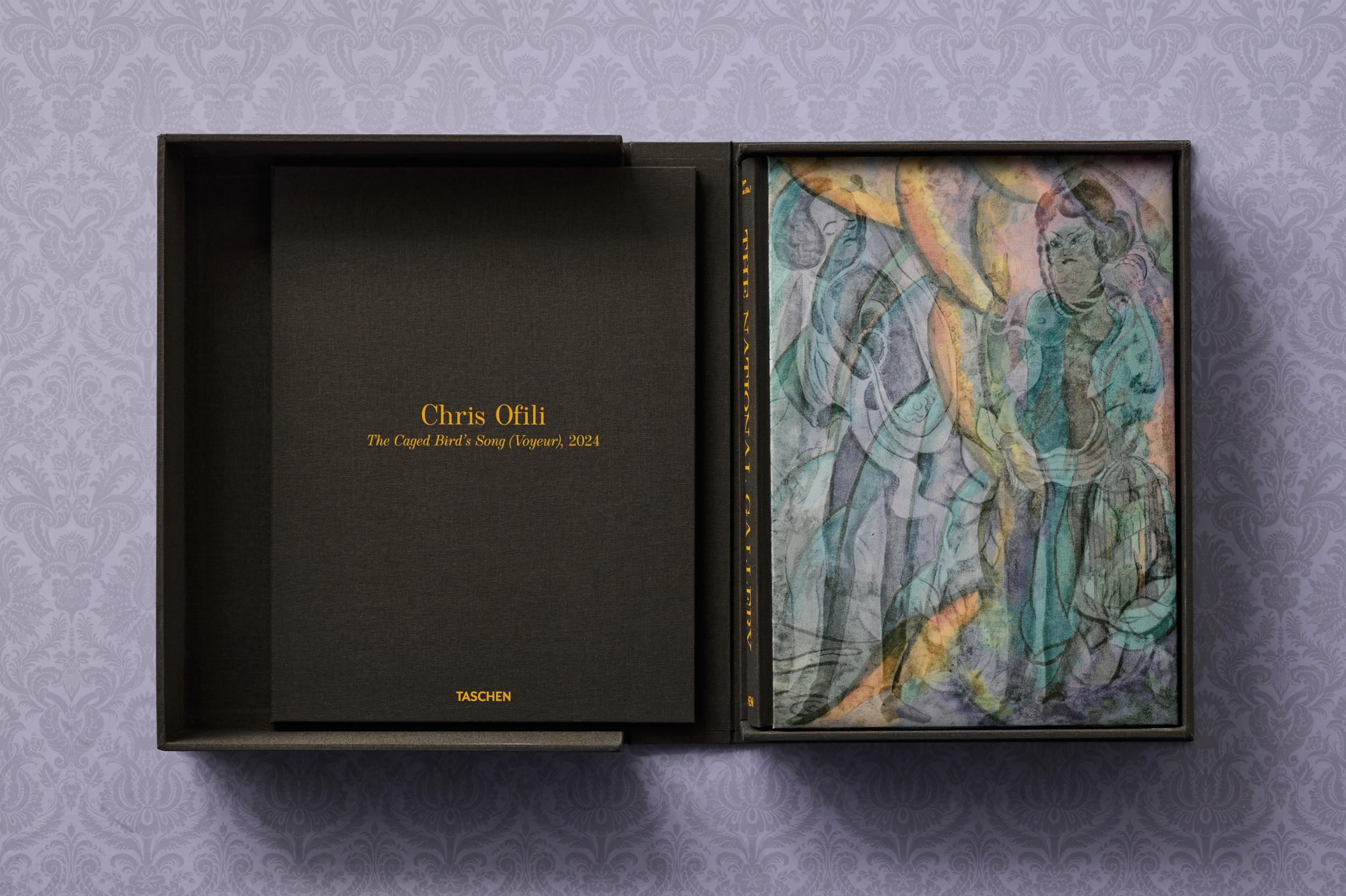 Chris Ofili, El canto del pájaro enjaulado (Voyeur) 2024. Edición limitada, firmada y NGBook en venta 6