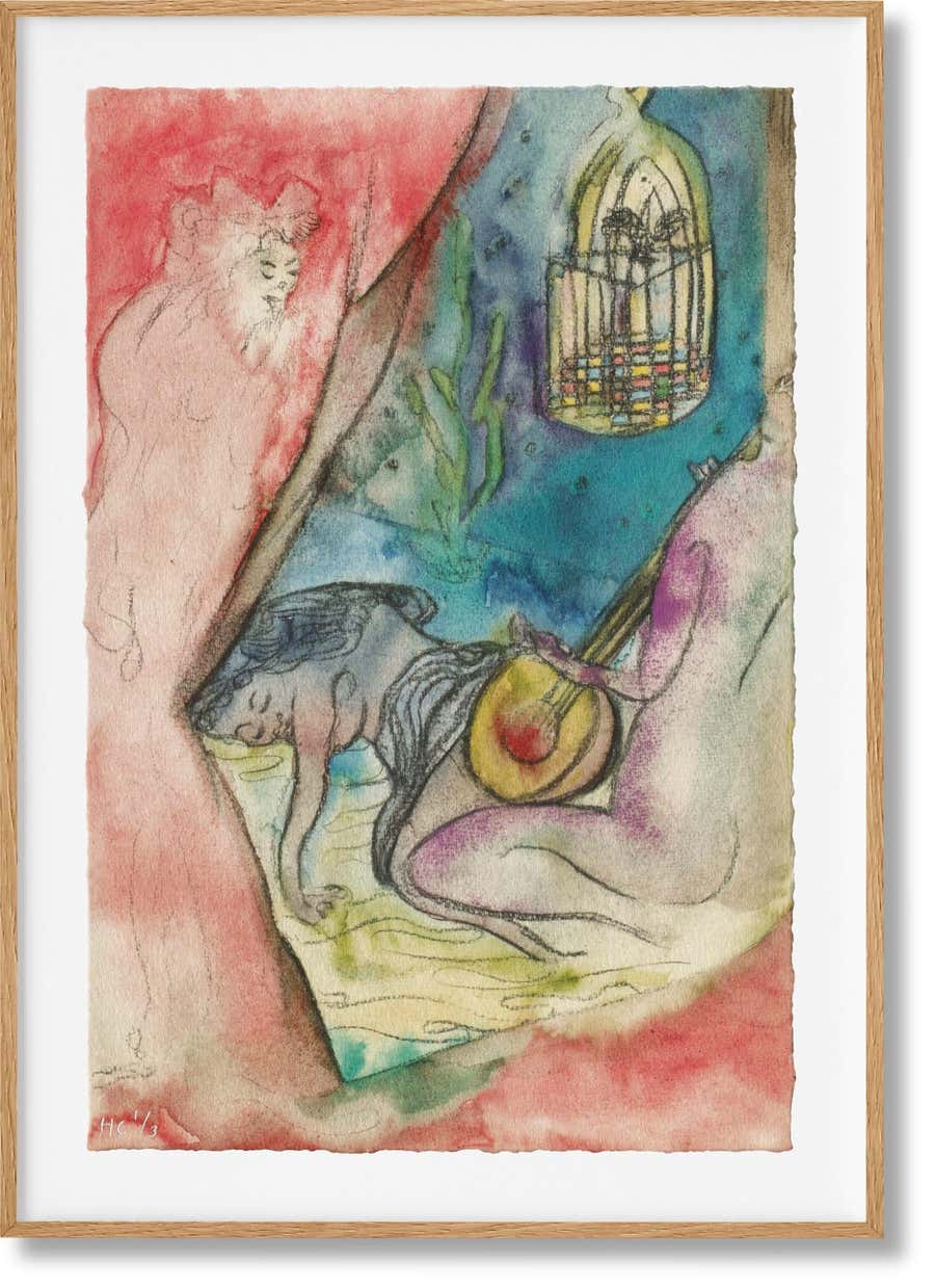 Chris Ofili, The Caged Bird’s Song (Voyeur) 2024. Limited, Signed Print & NGBook