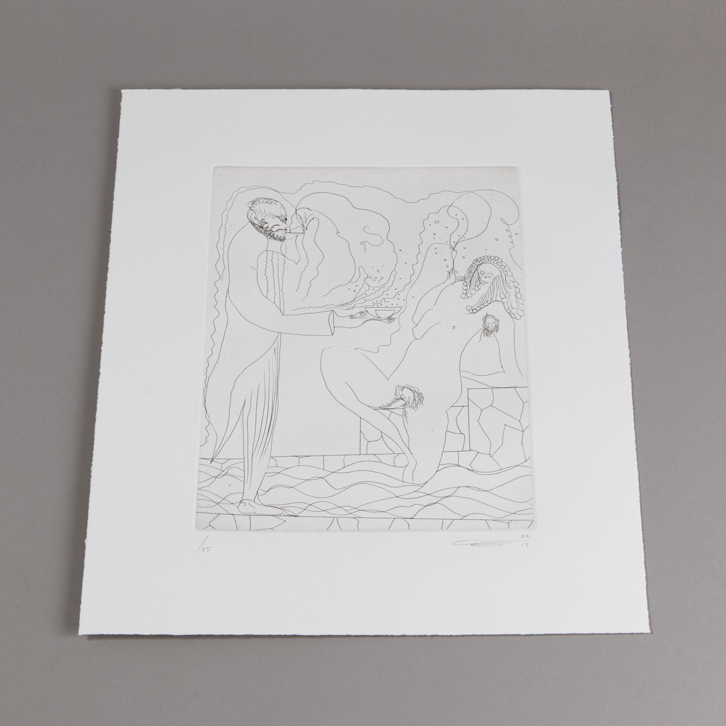 Chris Ofili, Junto a la piscina: Aguafuerte sobre papel tejido, Arte contemporáneo, Impresión firmada en venta 3