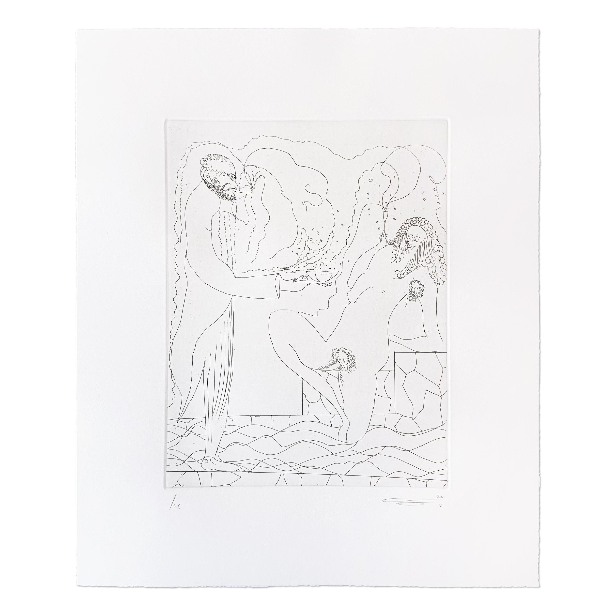 Chris Ofili (born 1968 in Manchester)
Poolside, 2013
Medium: Etching on wove paper
Dimensions: 45.1 x 35.6 cm (17.75 x 14 in)
Edition of 55: Hand signed and numbered
Condition: Mint