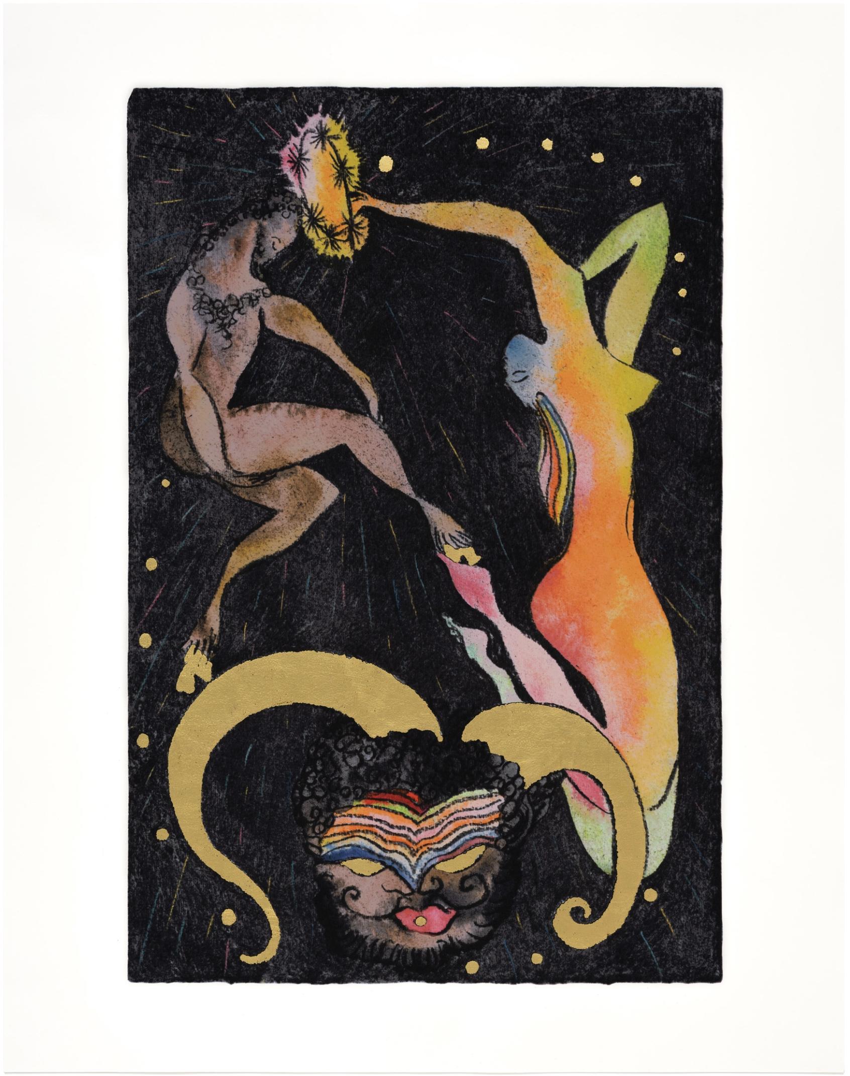 Chris Ofili Figurative Print - Crowning of a Satyr