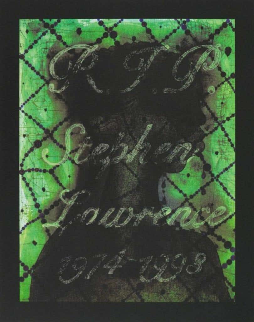 Chris Ofili - print R.I.P. Stephen Lawrence UK racial violence victim Signed COA