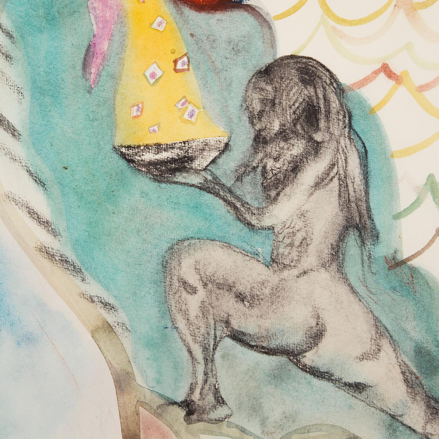 Study for Ovid-Windfall - Beige Figurative Print by Chris Ofili