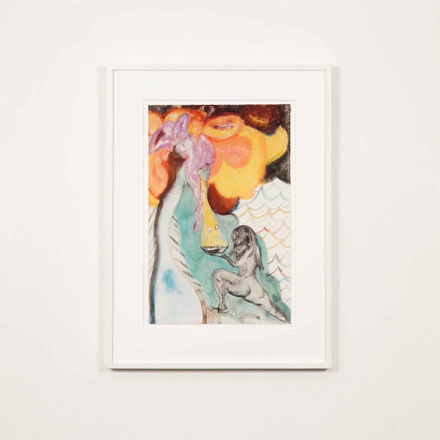 Chris Ofili Figurative Print - Study for Ovid-Windfall