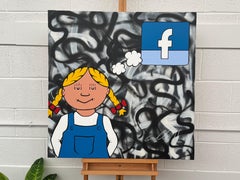 Facebook Girl – Urbane Graffiti-Kunst eines britischen Straßenkünstlers