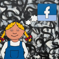Facebook Girl – Urbane Graffiti-Kunst eines britischen Straßenkünstlers