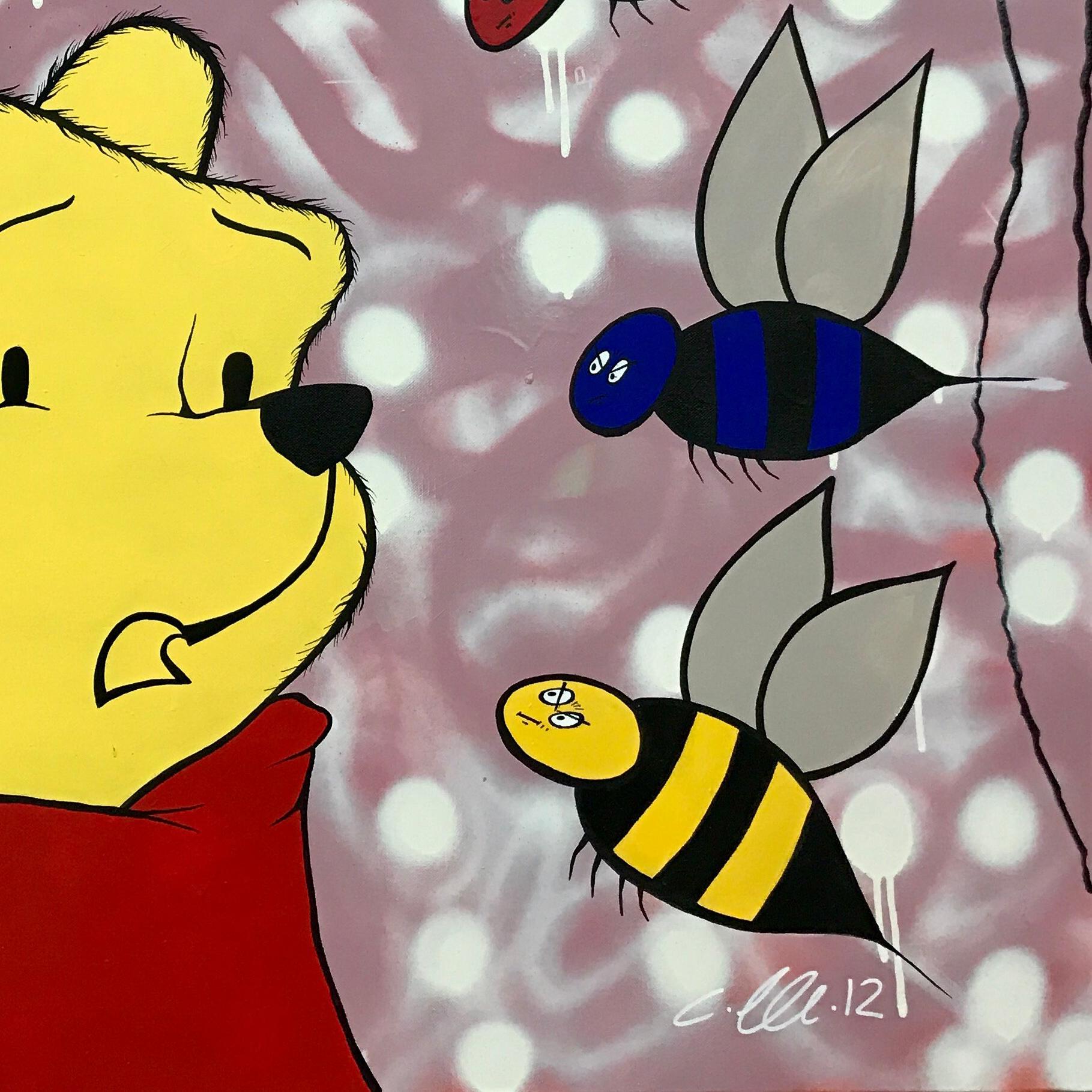 Winnie the Poo Cartoon Urban Graffiti-Kunst des britischen Straßenkünstlers Chris Pegg im Angebot 3